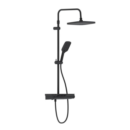 953760300 Gala душевая система с ванно  душевым ТМС смесителемполкой, чёрный 953760300 Gala душевая система с ванно  душевым ТМС смесителемполкой, чёрный