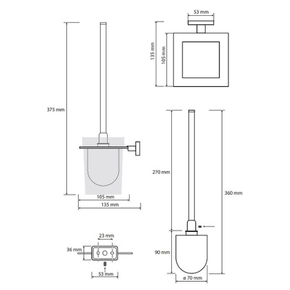 Ёршик, подвесной (стекло), щётка белая Ёршик, подвесной (стекло), щётка белая
