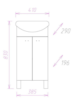 Тумба Onika Азов 40 напольная, белая (ум. Азов 40)