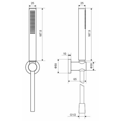 Душевой гарнитур точечный EXCELLENT Loka AREX.SET.023BL (черный мат)