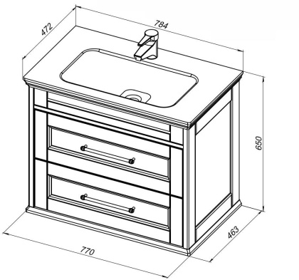 Тумба под раковину Aquanet Бостон М 80 белый Тумба под раковину Aquanet Бостон М 80 белый