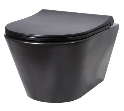 Унитаз подвесной безободковый Creto Logan L3 черный матовый 1003-002-L3BlMat Унитаз подвесной безободковый Creto Logan L3 черный матовый 1003-002-L3BlMat