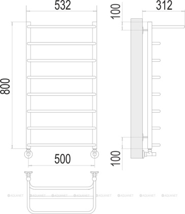 Полотенцесушитель Terminus Полка П8 500х800 Полотенцесушитель Terminus Полка П8 500х800