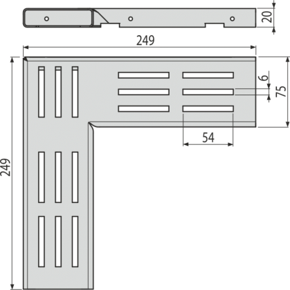 Решетка для дренажного углового желоба 75 мм, оцинкованная сталь