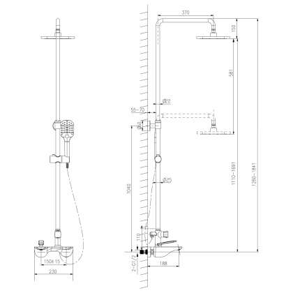 Смеситель Lemark  Bellario LM6862C для ванны и душа Смеситель Lemark  Bellario LM6862C для ванны и душа