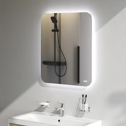 Зеркало с подсветкой в ванную закругленное 60 AM.PM X-Joy M85MOX10601S1 сенсорное Зеркало с подсветкой в ванную закругленное 60 AM.PM X-Joy M85MOX10601S1 сенсорное