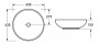 CEZARES Раковина керамическая накладная 43 см, CZR-NEW-43-LVB