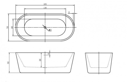 Акриловая ванна BELBAGNO BB306-1585 Акриловая ванна BELBAGNO BB306-1585