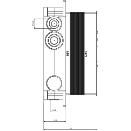 Элемент скрытого монтажа на 3 выхода OMNIRES BOXTE3F