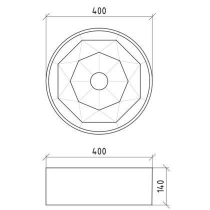 Раковина ГРАНЬ 400*140 золото Раковина ГРАНЬ 400*140 золото