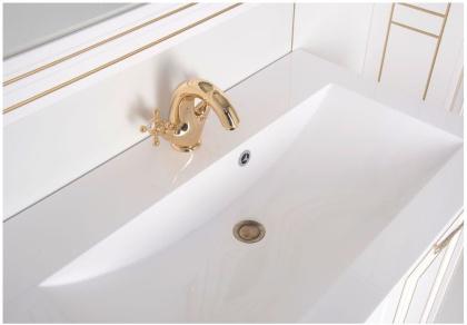 Мебель для ванной Aquanet Паола 90 белый/золото (литьевой мрамор) Мебель для ванной Aquanet Паола 90 белый/золото (литьевой мрамор)