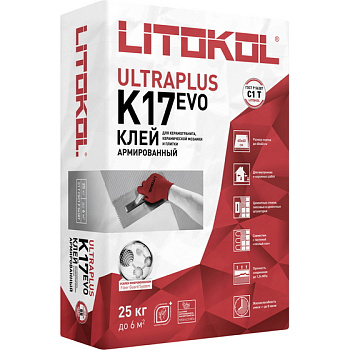 Клей для плитки Litokol Ultraplus K17 EVO серый 25 кг С1 T