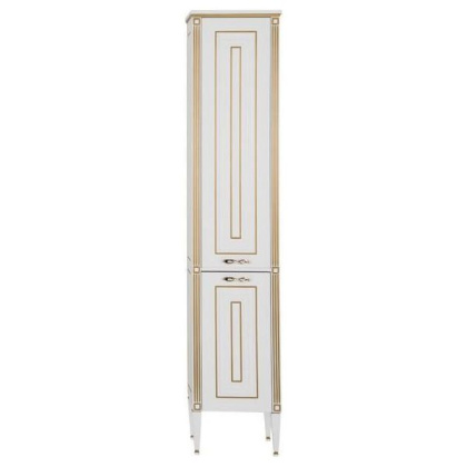 Шкаф-пенал для ванной Aquanet Паола 40 белый/золото