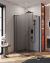 Душевой уголок Cezares Slider 100х110 AH-1-100-100/110-GRIGIO-NERO, стекло тонированное, профиль черный Душевой уголок Cezares Slider 100х110 AH-1-100-100/110-GRIGIO-NERO, стекло тонированное, профиль черный