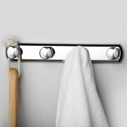 Крючки для ванной комнаты настенные, 23,5х4х4,5 см, хром, K-1074