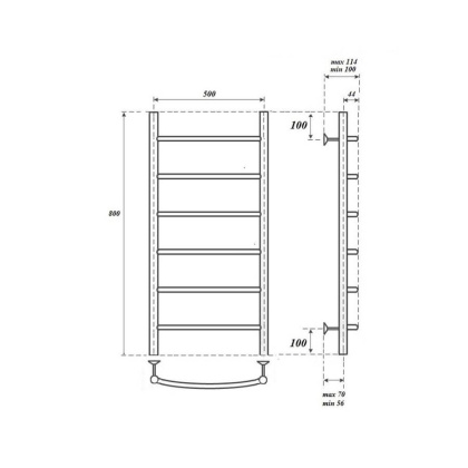 Полотенцесушитель электрический Point Афина PN04158BRE П6 500x800 левый/правый, бронза Полотенцесушитель электрический Point Афина PN04158BRE П6 500x800 левый/правый, бронза