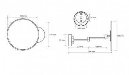 Косметическое зеркало без подсветки 140x200