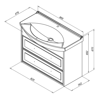 Тумба под раковину Aquanet Остин 85 дуб кантербери Тумба под раковину Aquanet Остин 85 дуб кантербери