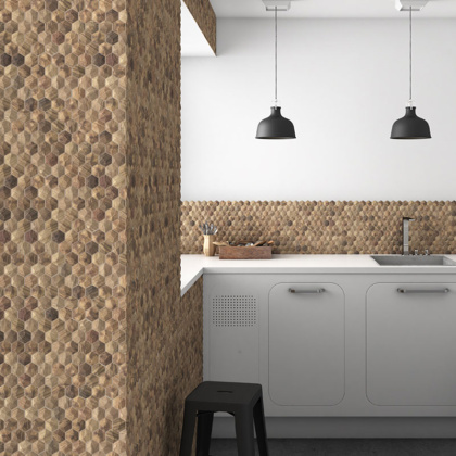 Стеклянная мозаика, WOODS 4700D, Hexagon