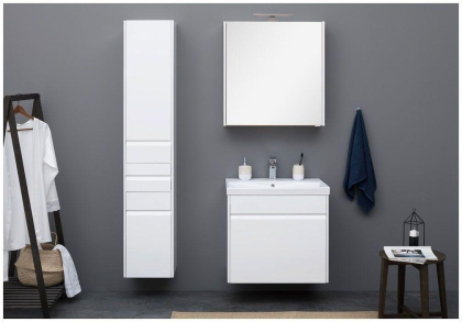 Шкаф-пенал для ванной Aquanet Палермо 35 L белый глянец Шкаф-пенал для ванной Aquanet Палермо 35 L белый глянец