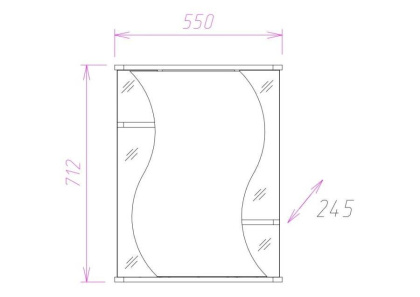 Шкаф-зеркало Onika Лилия 55 белый, левый, с подсветкой Шкаф-зеркало Onika Лилия 55 белый, левый, с подсветкой