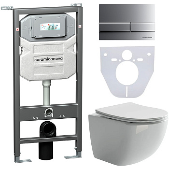 Сет 4 в 1 Инсталляция с кнопкой+унитаз+шумоизоляция