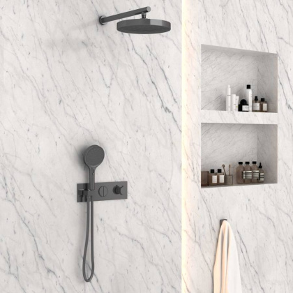 Душевой комплект VSFW-422TI2GM встраиваемый, вороненая сталь