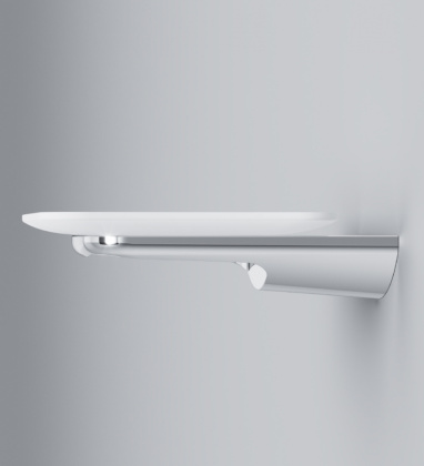 Стеклянная мыльница Inspire V2.0 с настенным держателем, 3,2х13х12,1 см, белая, A50A34200