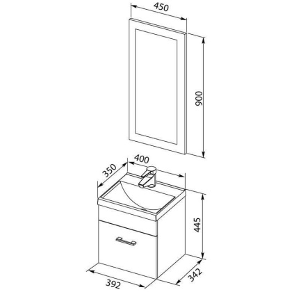 Мебель для ванной Aquanet Нота NEW 40 лайт белый Мебель для ванной Aquanet Нота NEW 40 лайт белый
