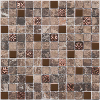 Мозаика K 716 камень матовый, метал (23*23*8) 298*298