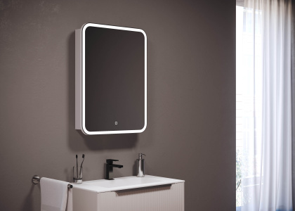Зеркальный шкаф Creto Zoe 60х80 с LED подсветкой 16-602800Z Зеркальный шкаф Creto Zoe 60х80 с LED подсветкой 16-602800Z