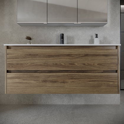 Тумба подвесная SANCOS Libra 1190х450х500, c двумя ящиками оснащенными доводчиками, дуб чарльстон, арт. LB120-1ECH Тумба подвесная SANCOS Libra 1190х450х500, c двумя ящиками оснащенными доводчиками, дуб чарльстон, арт. LB120-1ECH