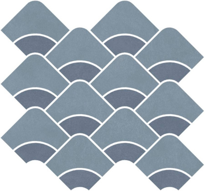 Декор Таделакт наборный синий светлый, синий матовый обрезной 30x28x0,9