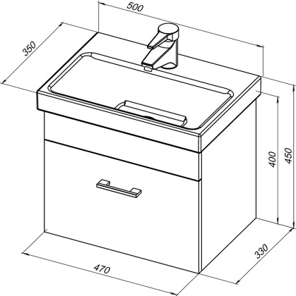 Тумба под раковину Aquanet Нота 50 (Moduo Slim) белый Тумба под раковину Aquanet Нота 50 (Moduo Slim) белый