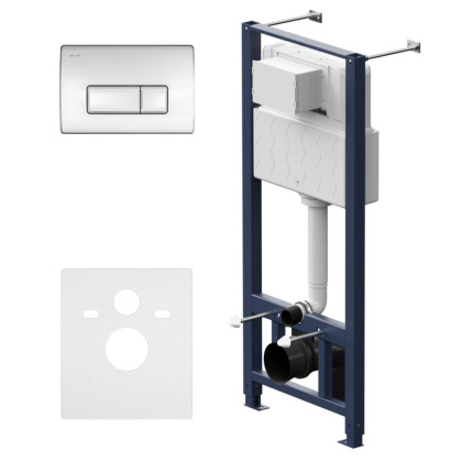 I012704.8051 Pro Инсталляция для подвесного унитаза с пневматич. клавишей Pro M пластик, глянец. Хром