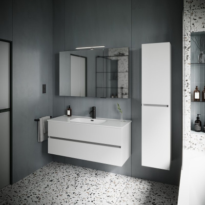 Тумба подвесная SANCOS Urban 1190х450х550, c двумя ящиками оснащенными доводчиками, белый глянец , арт. UR120-1W Тумба подвесная SANCOS Urban 1190х450х550, c двумя ящиками оснащенными доводчиками, белый глянец , арт. UR120-1W