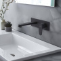 Смеситель для раковины настенный (внешняя и скрытая часть) AQUATEK, матовый черный AQ1213MB ОБЕРОН