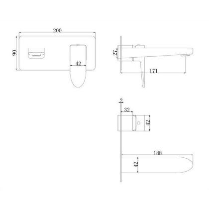 Смеситель для умывальника скрытого монтажа OMNIRES SIENA SN7315CR (хром)
