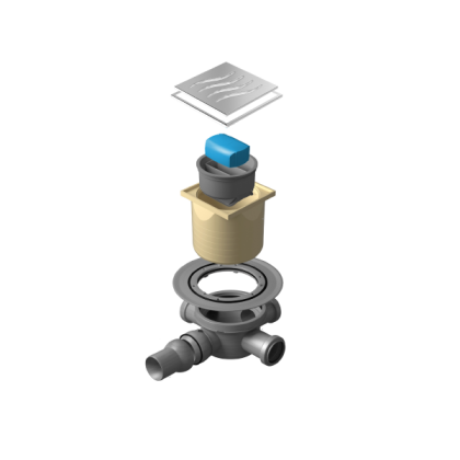 13000068 Точечный трап 100х100 мм Confluo Standard Dry 2,с сухим затвором, металл с перфорацией Tide (Волна), с рамкой Исполнение: Хром  13000068 Точечный трап 100х100 мм Confluo Standard Dry 2,с сухим затвором, металл с перфорацией Tide (Волна), с рамкой Исполнение: Хром