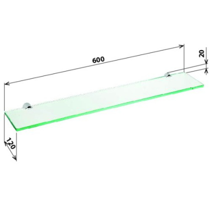 Полка стеклянная Bemeta Alfa 102402242 Хром Полка стеклянная Bemeta Alfa 102402242 Хром