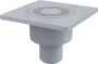 Сливной трап 150×150/50 мм прямой сток, решетка серая, гидрозатвор мокрый