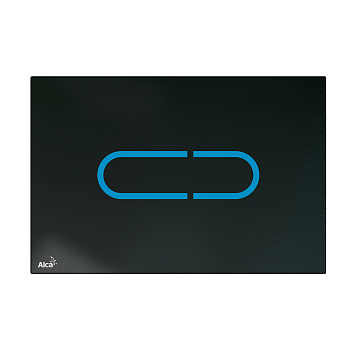 Кнопка управления бесконтактная для скрытых систем инсталляции Slim с подсветкой, стекло-черный