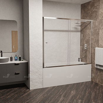 Шторка на ванну RGW Screens SC-42 150x150 04114215-11 профиль Хром стекло прозрачное