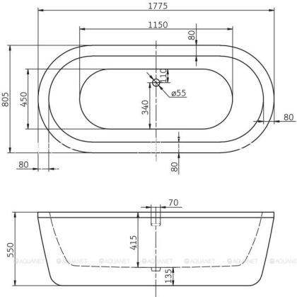 Акриловая ванна BELBAGNO BB12-1775
