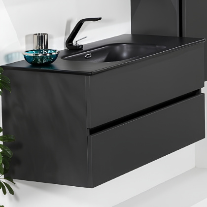 Тумба без раковины Vallessi 140*46cm АНТРАЦИТ мат 4 полки 837-140-A matt Boheme