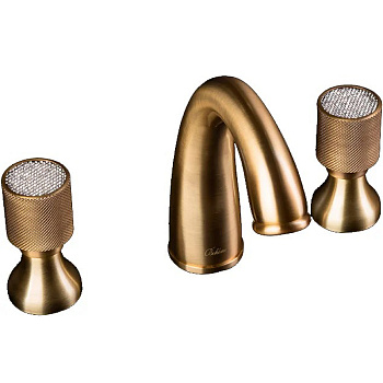 Смеситель для умывальника на 3 отв. ROYAL CRYSTAL, бронза_Комплект