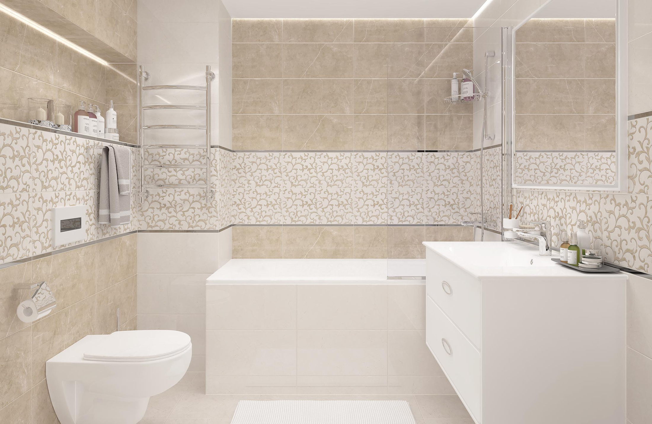 Slim Плитка настенная светлый 34071 25х50