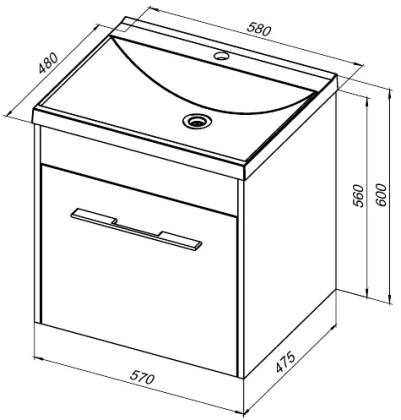 Тумба под раковину Aquanet Августа 58 белый (ручки хром) Тумба под раковину Aquanet Августа 58 белый (ручки хром)