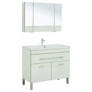 Мебель для ванной Aquanet Верона 100 белый (напольный 1 ящик 2 дверцы) Мебель для ванной Aquanet Верона 100 белый (напольный 1 ящик 2 дверцы)