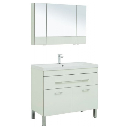 Мебель для ванной Aquanet Верона 100 белый (напольный 1 ящик 2 дверцы) Мебель для ванной Aquanet Верона 100 белый (напольный 1 ящик 2 дверцы)